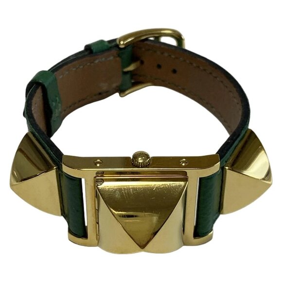 Auth HERMES Medor - 6***** Green Gold Women's Wrist Watch - Picture 6 of 6